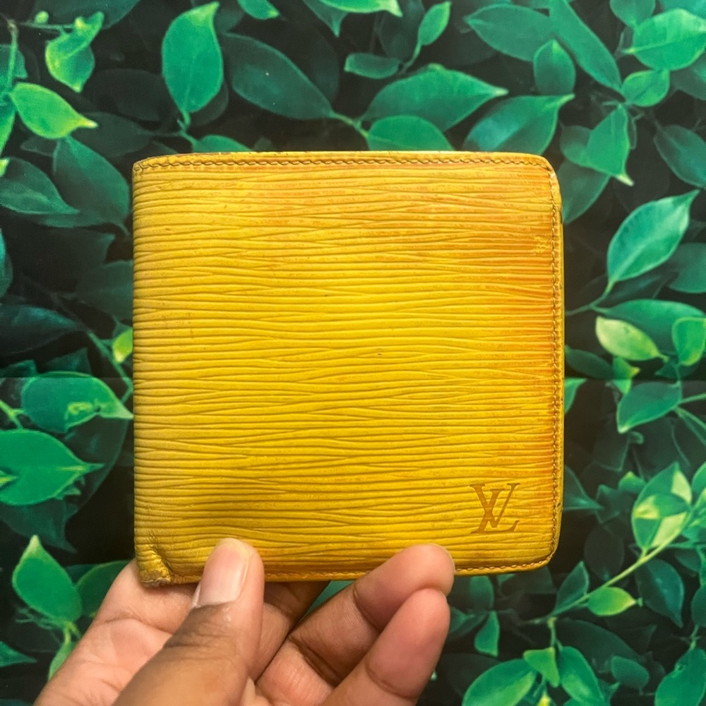 Yellow LV epi leather wallet